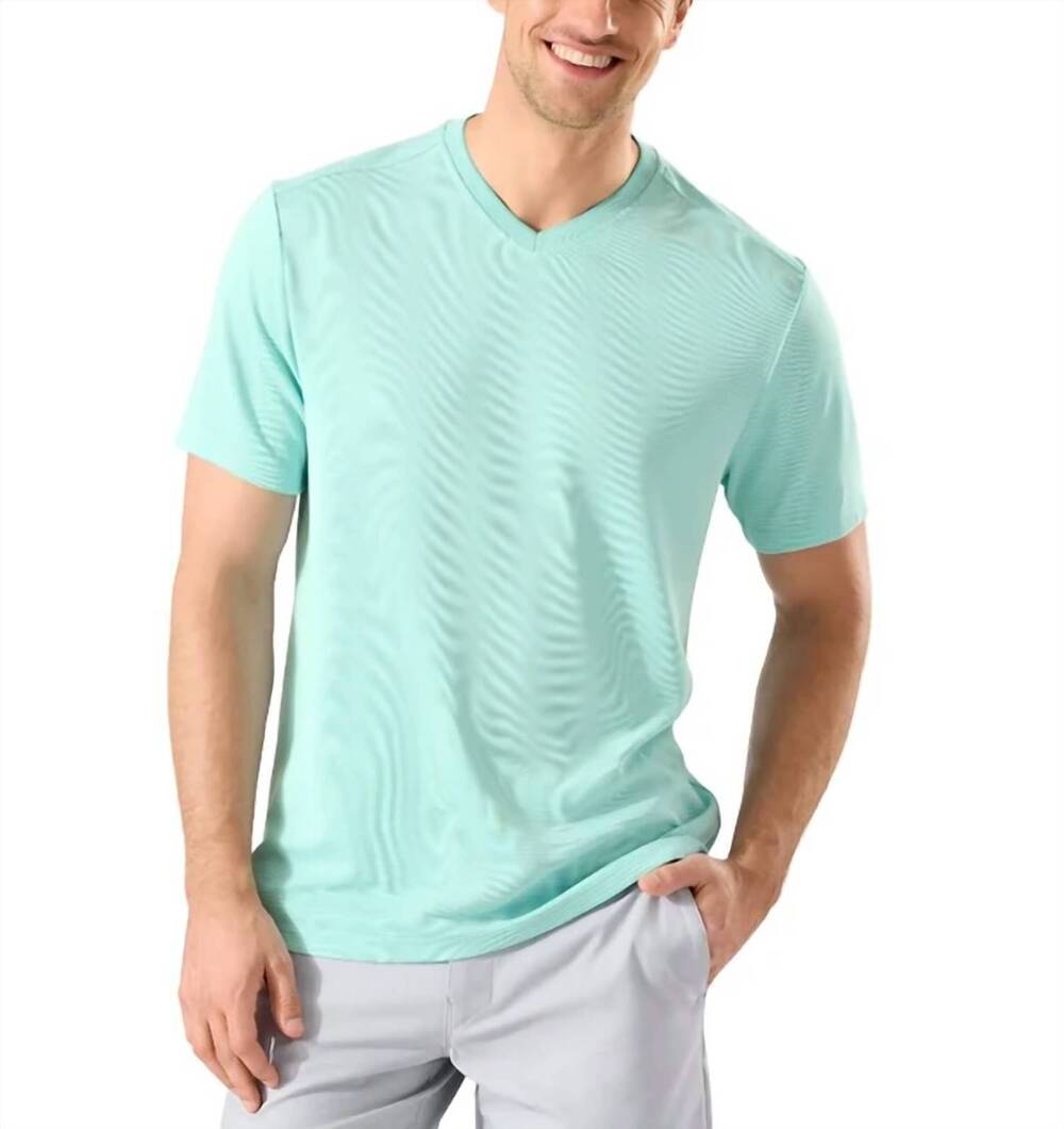 NEW TOMMY BAHAMA coastal crest islandzone v-neck shirt in hummingbird blue